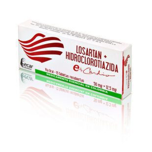 Losartán 50 Mg+Hct 12.5 Mg 15 Tabletas Ec
